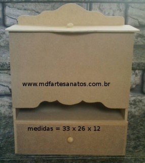 Porta Fraldas mdf cru com gaveta - 6mm