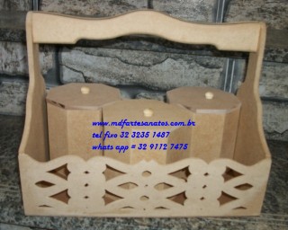  Cesta Provenal mdf cru kit beb - Valentina com potinhos oitavado 