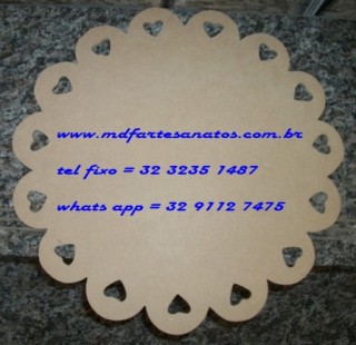 Sousplat provenal redondo 33x33cms modelo 03 mdf cru - 3mm 
