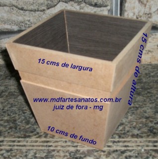 Cachepot mdf cru 15x15x10 - 6mm