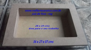 Caixa retangular cenrio mdf cru - 6mm