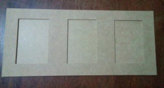 Porta retrato trplo mdf cru horizontal