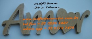 Palavra Amor mdf cru 15mm