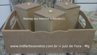 Cesta mdf cru kit beb - Marina com potinhos - 3mm