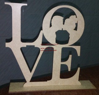 Love de mesa com casal mdf cru