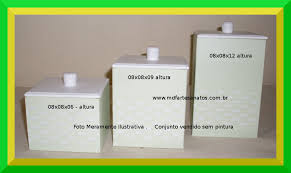 Potinhos quadrados mdf cru kit beb - 3mm
