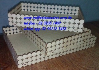 Trio bandejas prolas mdf cru